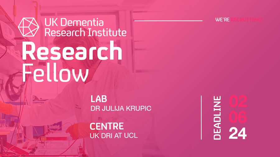 💡 Exciting opportunity for a Research Fellow to join Dr Julija Krupic's lab (UK DRI at UCL)! Help investigate the role of disrupted deep brain circuitry in diminished spatial memory function in Alzheimer’s👉buff.ly/3Uw6Xdq