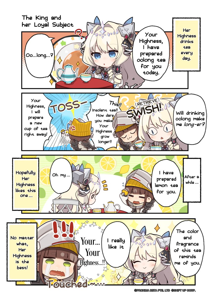 【NIKKE Comics】

GODDESS OF VICTORY: NIKKE Official Four-Panel Comics Episode 50

[The King and her Loyal Subject]

We are the most perfect combination!

Author: Tota (@totakeke___)

#NIKKE