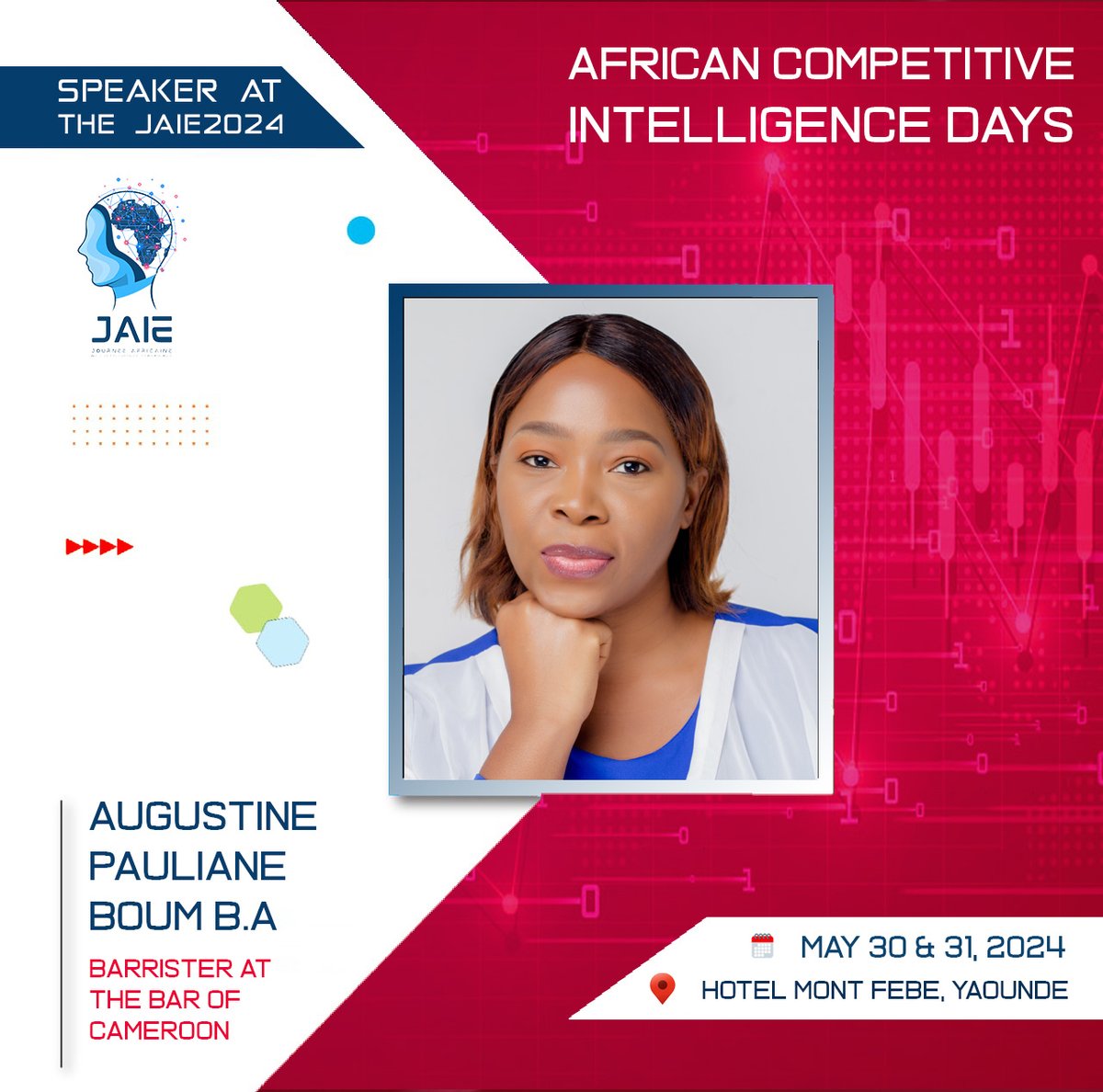 Barrister at the bar of Cameroon, Me Augustine Pauliane BOUM will be taking part in the 7th edition of the  #JAIE2024 from 30 to 31 May 2024.  

Read his profile here : les-jaie.info/en/panelists/

#CAVIE #IntelligenceEconomique #MarchésAfricains #JAIE2024