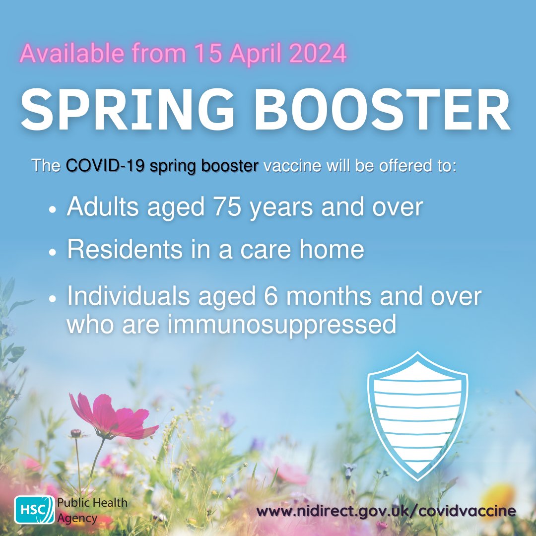 The COVID 19 Spring Booster programme continues with clinics available this month: Aughnacloy (Today Thurs 9) 📍 Kilkeel (Sat 11) 📍 Lurgan (Sat 18) 📍 Armagh (Wed 22) 📍 For more information on times and eligibility please click the link below: pulse.ly/d1aqwesxdk #TeamSHSCT