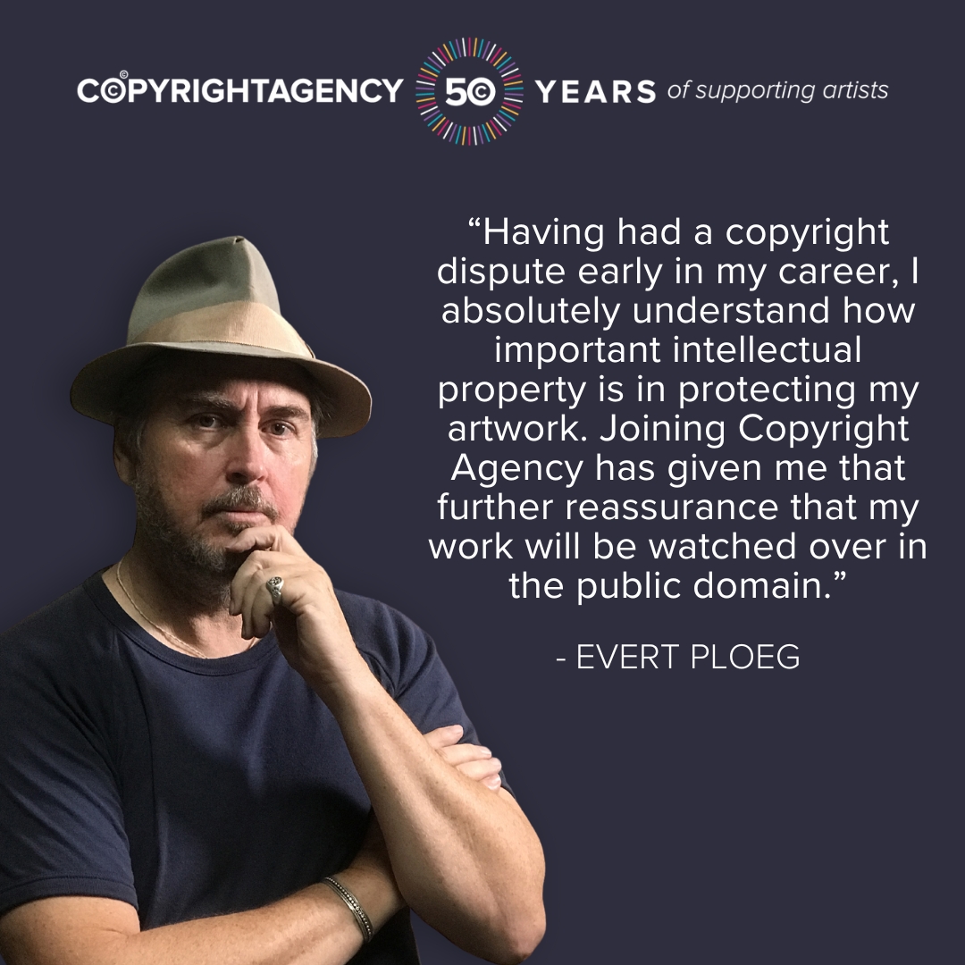 Artist Evert Ploeg expressed how Copyright Agency has been helpful for him as an artist for our 50th year. Thank you for the kind words, Evert!

Credit: Photograph of Evert Ploeg by Paloma Ploeg

#copyrightagency #50for50 #50yearsofsupportingartists