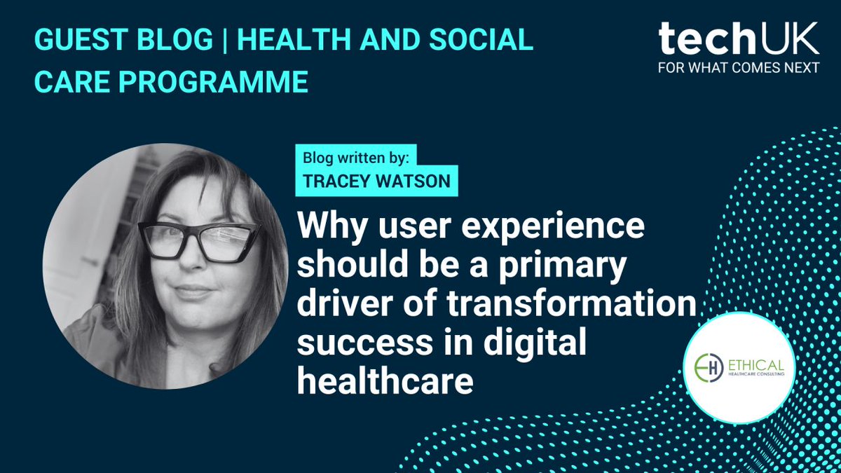 Head to the @techUK blog to read @TraceyWatsonNHS's insightful argument for why user experience should be a driver of transformation success in digital healthcare zurl.co/M61k #DigitalTransformation #UserExperience #UserCentredDesign