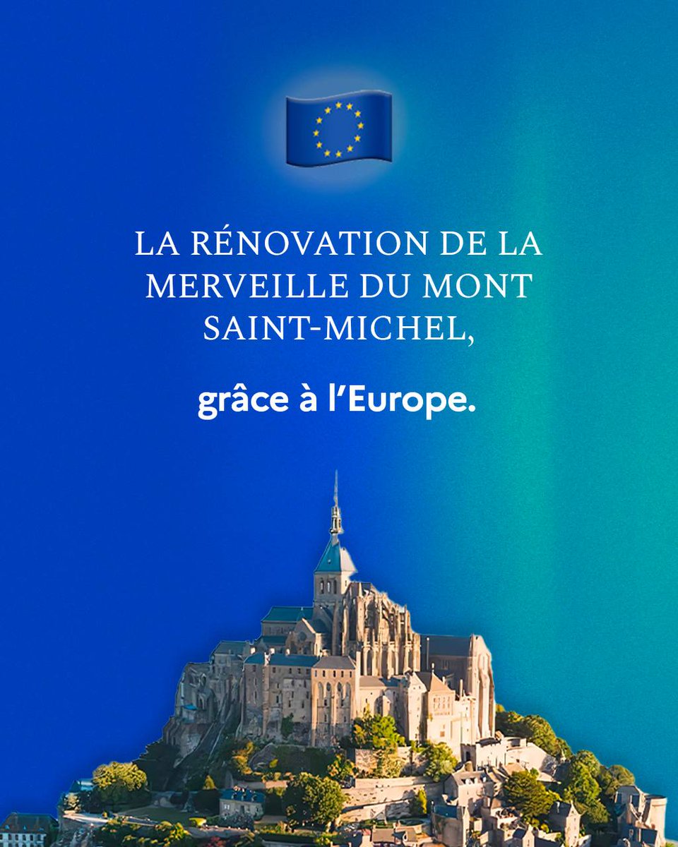 Grâce à l'Europe, le Mont Saint-Michel, joyau de l'architecture gothique, a retrouvé sa splendeur suite à un projet de rénovation en partie financé par l'Europe 🏰 🇪🇺