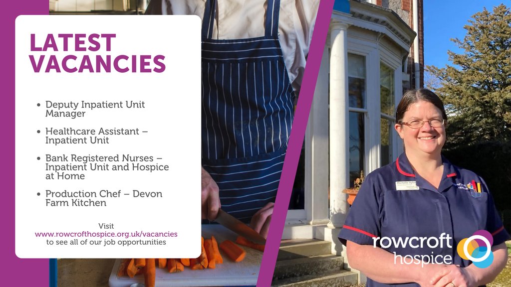 Rowcroft offers purposeful work in a uniquely progressive environment, where we empower our team to use their judgement and experience to make decisions that have an impact 💜 We’d love you to join us, so check out our latest vacancies and apply today. 👉 rowcrofthospice.org.uk/vacancies/