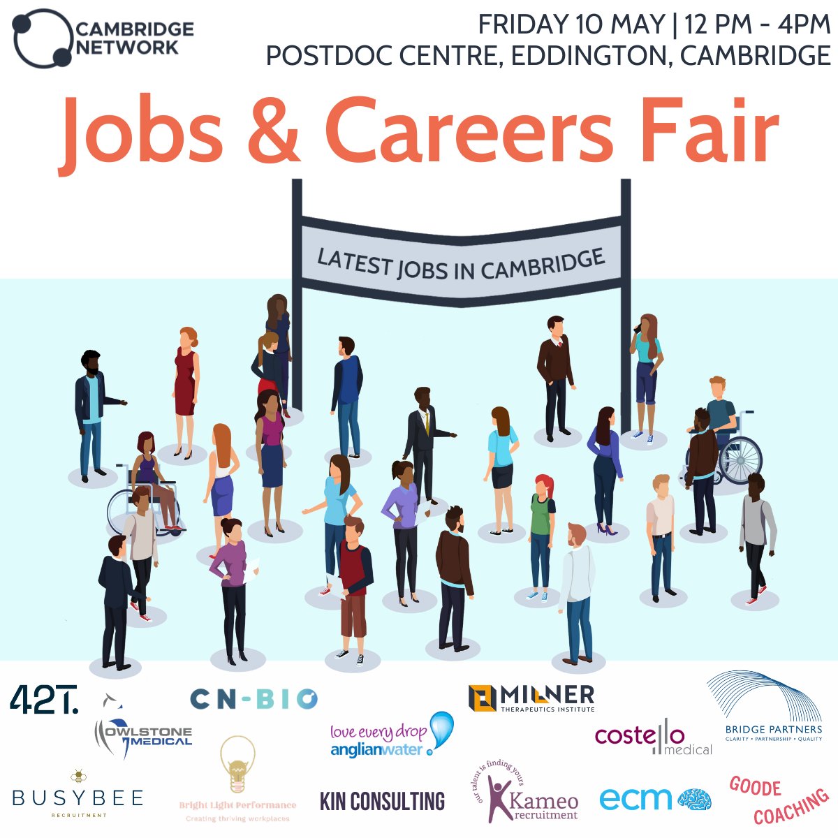 Cambridge Network’s Jobs and Careers Fair On 10th May, we'll be joining @CambNetwork's Jobs and Careers Fair! If you would like to learn more about careers and culture at the Milner Institute, we'll see you there! 👀 For more and to register: lnkd.in/eZ_TDQsz