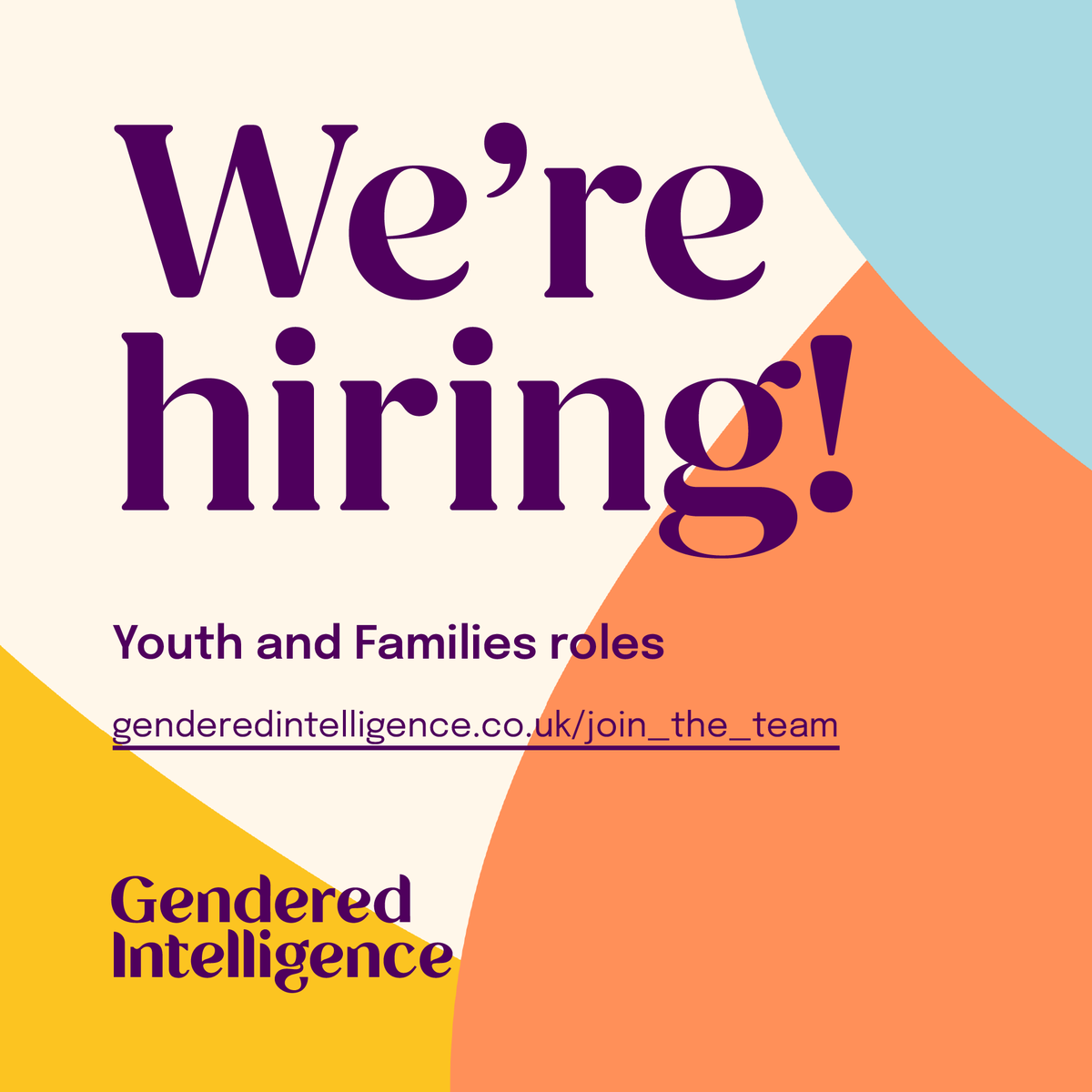 Our Youth and Families Team are hiring three roles! If you're passionate about youth advocacy, with a talent for crafting impactful initiatives, then click the link to find out more. All roles are closing on 10th May at 9am. genderedintelligence.co.uk/join-the-team