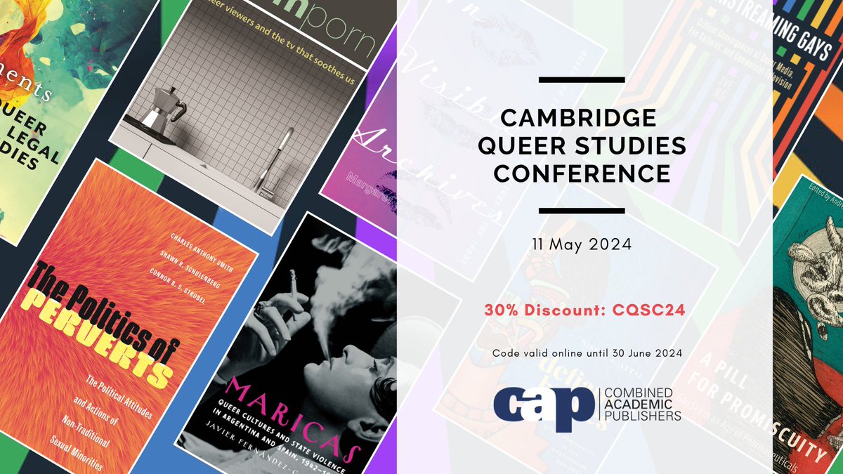The Cambridge Queer Studies Conference 2024 takes place this Sunday, 12 May ✨🏳️‍🌈🏳️‍⚧️ Browse our selection of Queer Studies titles from @NYUpress, @UnivNebPress, @TempleUnivPress, @UWAPress & more in our virtual exhibit: combinedacademic.co.uk/cqsc24/ @cqsconference #CQSC24