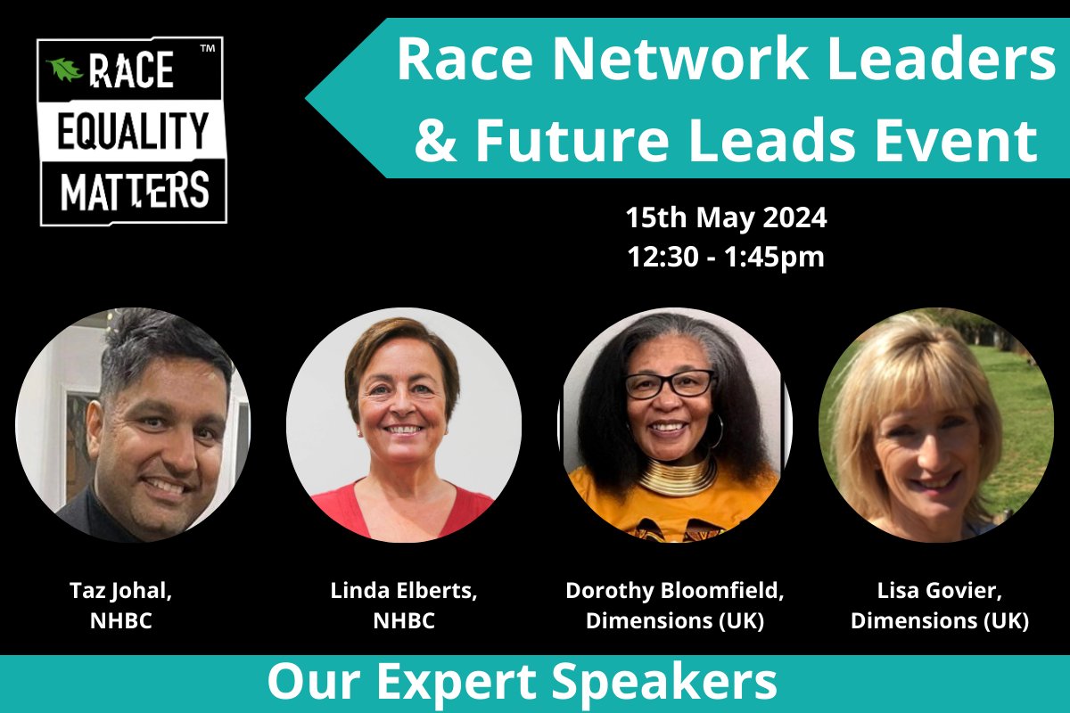The Topic of this event is: Driving Race Equality Throughout the Organisation.

Register for this free virtual event using the link below:

ow.ly/XYvj50Rz8Vg

#RaceEqualityMatters #ActionDrivesChange #ItsEveryonesBusiness