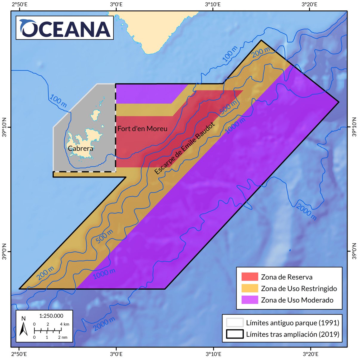 Pedimos al Govern Balear más protección para la biodiversidad marina del Parque Nacional de Cabrera. La ampliación del enclave, efectiva desde 2019, carece de medidas apropiadas que blinden la zona a la pesca industrial. Nuestra propuesta de protección 👇 europe.oceana.org/es/press-relea…