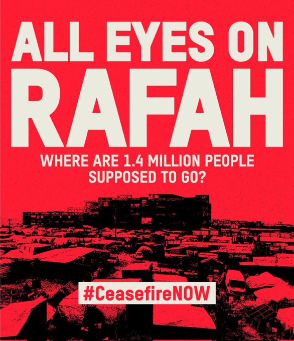 🛑STOP THE MASS GENOCIDE IN #RAFAH 🛑
#RafahUnderAttack #EyesOnRafah #HindsHall #BoycottEurovision2024 #FreePalestine #CeasefireNOW