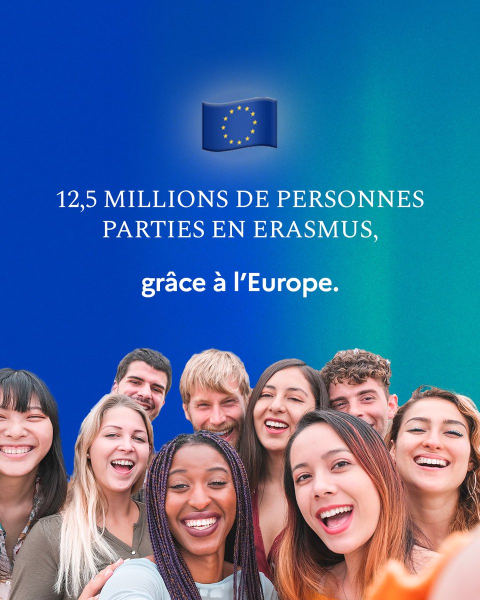 🇪🇺 En souvenir de la déclaration Schuman du 9 mai 1950, nous célébrons chaque année la #JourneeDelEurope. Grâce à l’Europe, 12,5 millions de personnes ont bénéficié d’Erasmus pour étudier ou enseigner à l’étranger depuis 1987. Ce sont les étudiants 🇫🇷 qui sont les ➕ nombreux à…