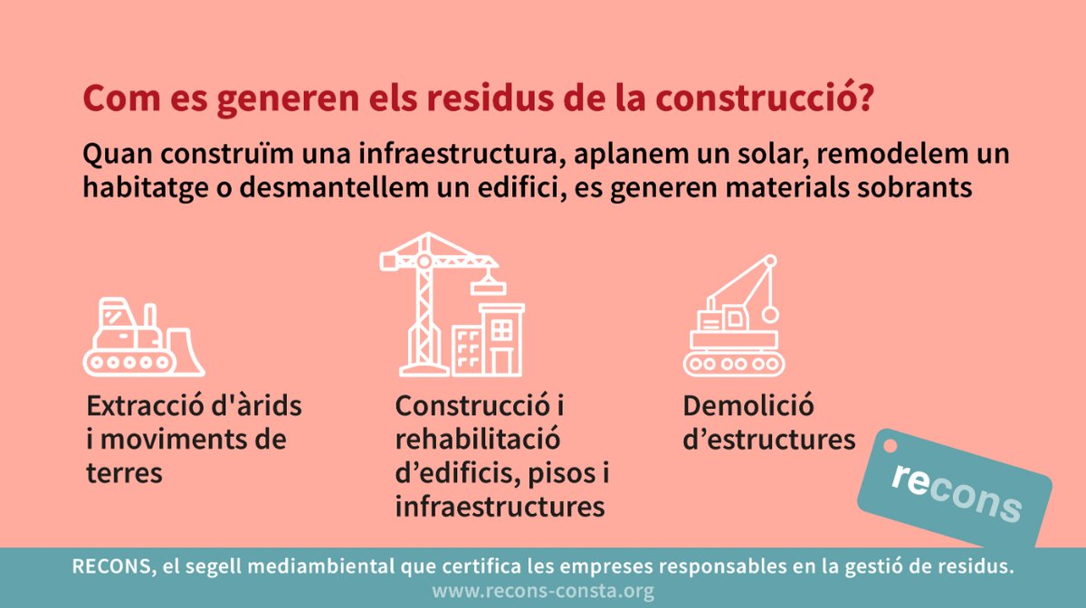 ConstructorsBCN's tweet image. 🤔 Conèixer com es generen els residus de la construcció, les seves diferents tipologies i quin tractament ha de rebre cadascun, és essencial per fer-ne una gestió sostenible.

🛤️ T'ho expliquem en quatre imatges. #RECONS

➕ recons-consta.org