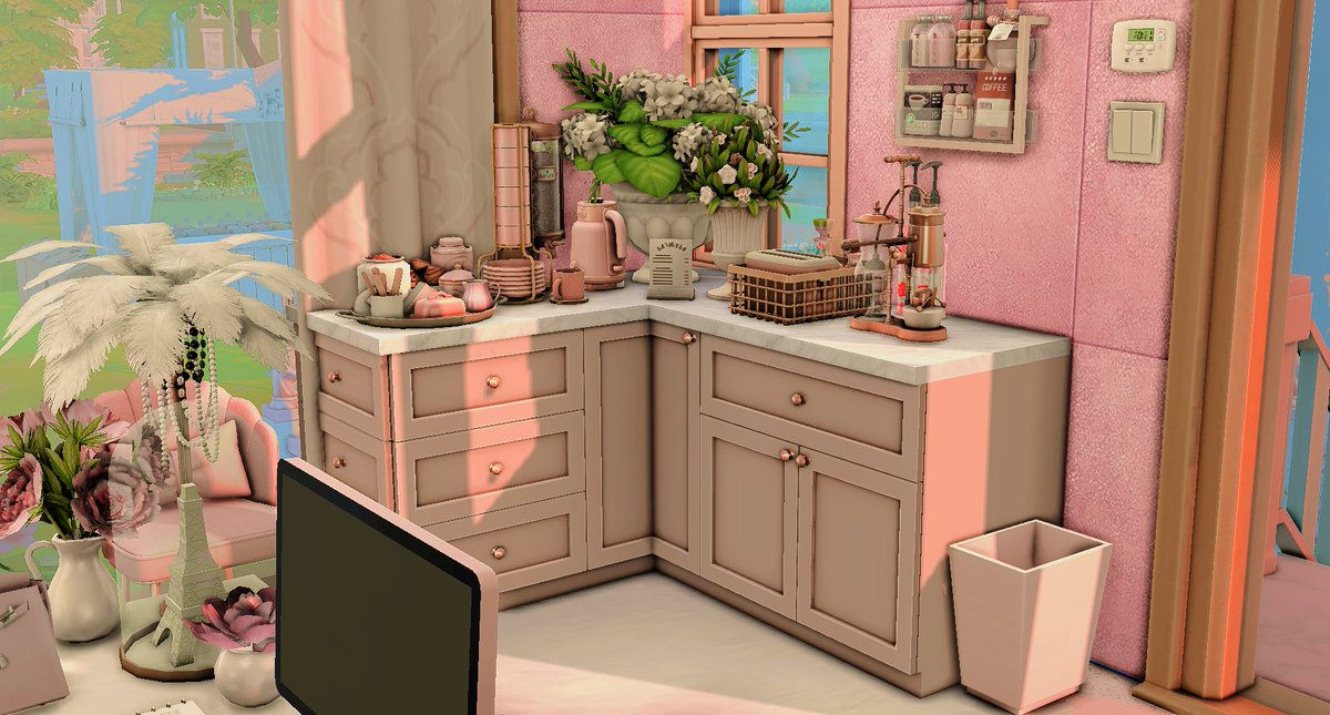 📁 GlimmerousSimmerBuilds:
Glitz & Glamour Studios’
— Entry Lobby 
♡ Coffee Bar
♡ Guest Book
♡ Complimentary PR Gifts

Decorating this was a blast! I love pretty office decor. Featuring; Cowbuild • SnootySims • RubyRed

#ShowUsYourBuilds #Sims4