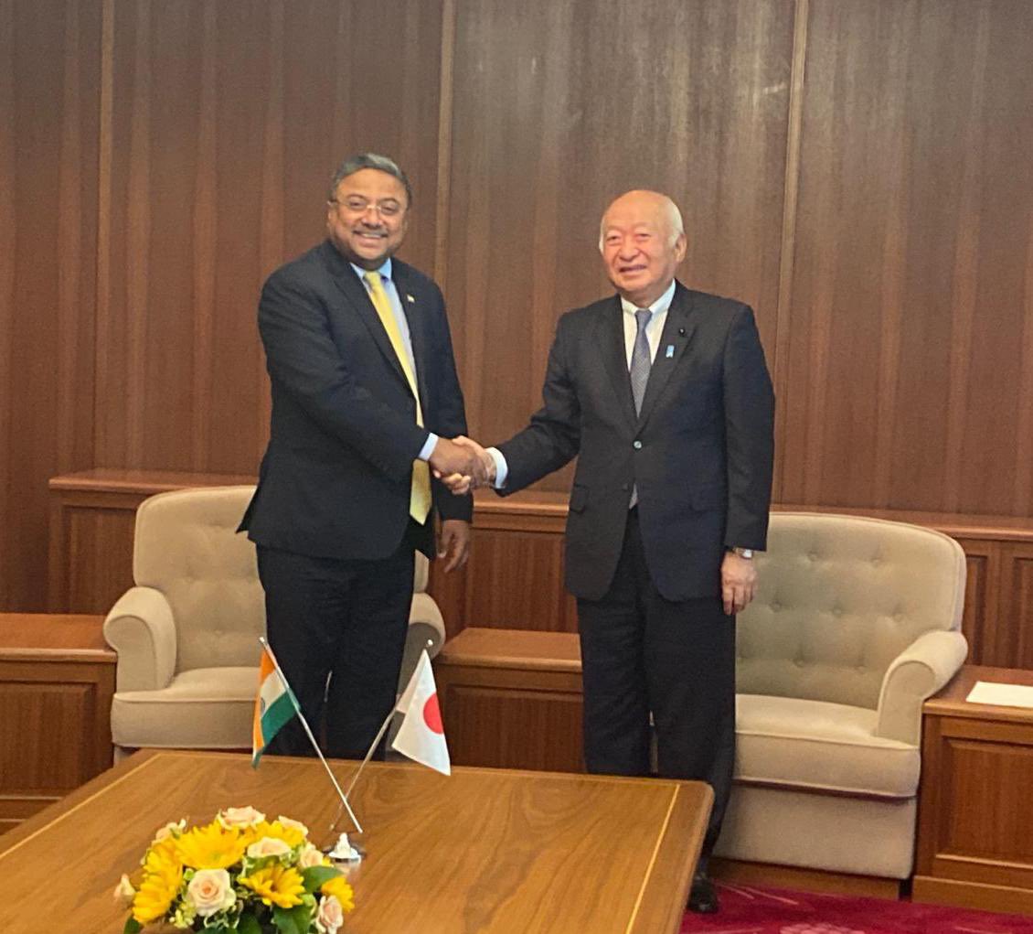 Ambassador @AmbSibiGeorge met H.E. Mr. YANAI Shungaku, Speaker of Yamaguchi Prefectural Assembly, and discussed ways to further bolster India-Japan parliamentary cooperation. #ConnectingHimalayaswithMountFuji