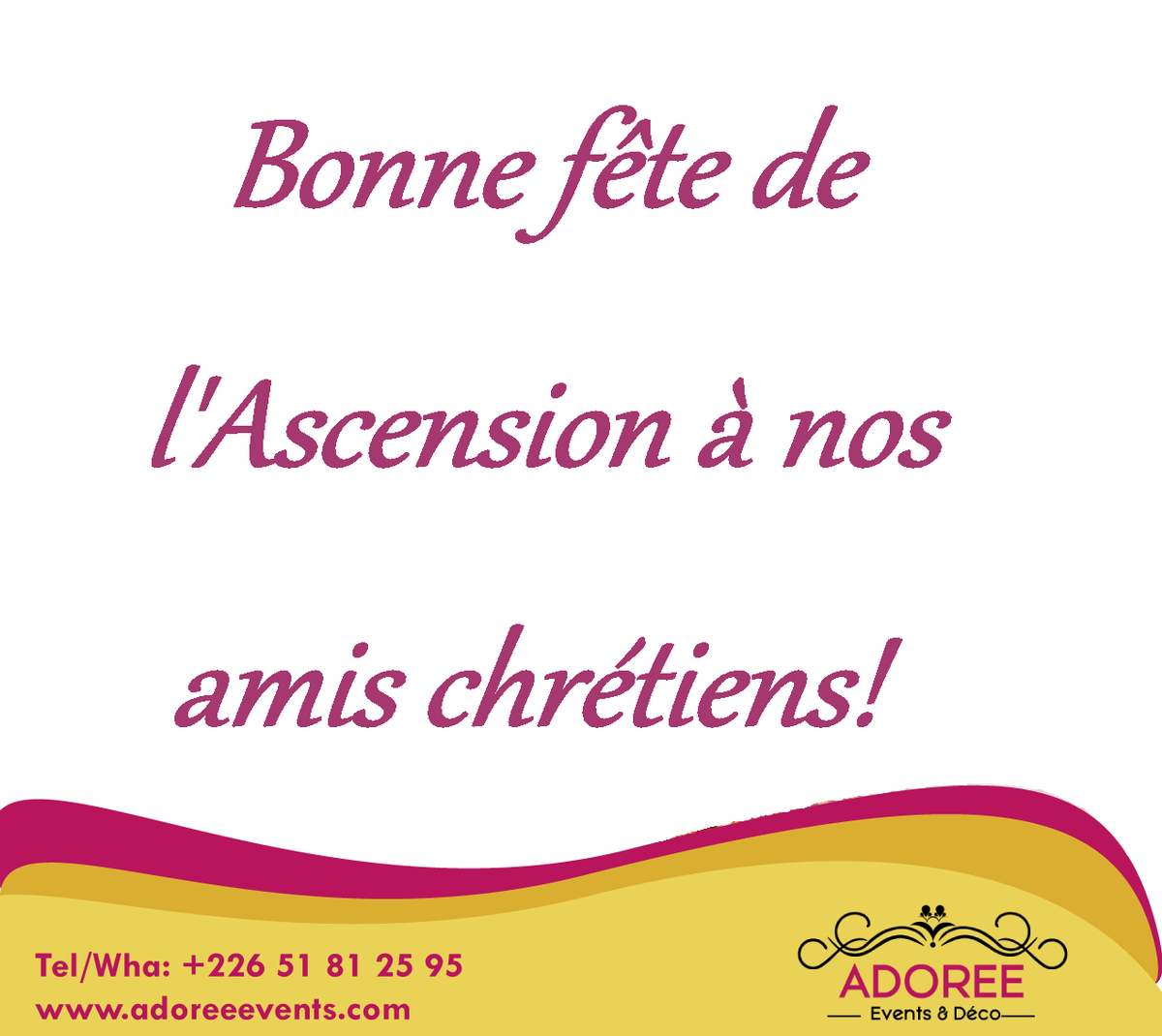 adoree_events's tweet photo. Bonne fête de l' #AscensionDay  à nos amis chrétiens!
#AdoréeEvents https://t.co/4P5npT0WJL