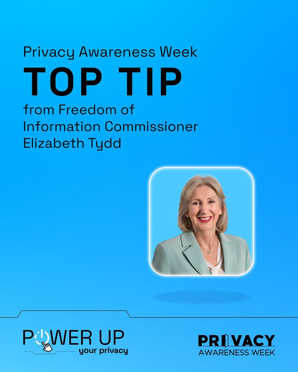 OAICgov's tweet image. Freedom of Information Commissioner Elizabeth Tydd has her say on the most important 2024 Privacy Awareness Week tip to her and why.

#PAW2024 #PrivacyAwarenessWeek