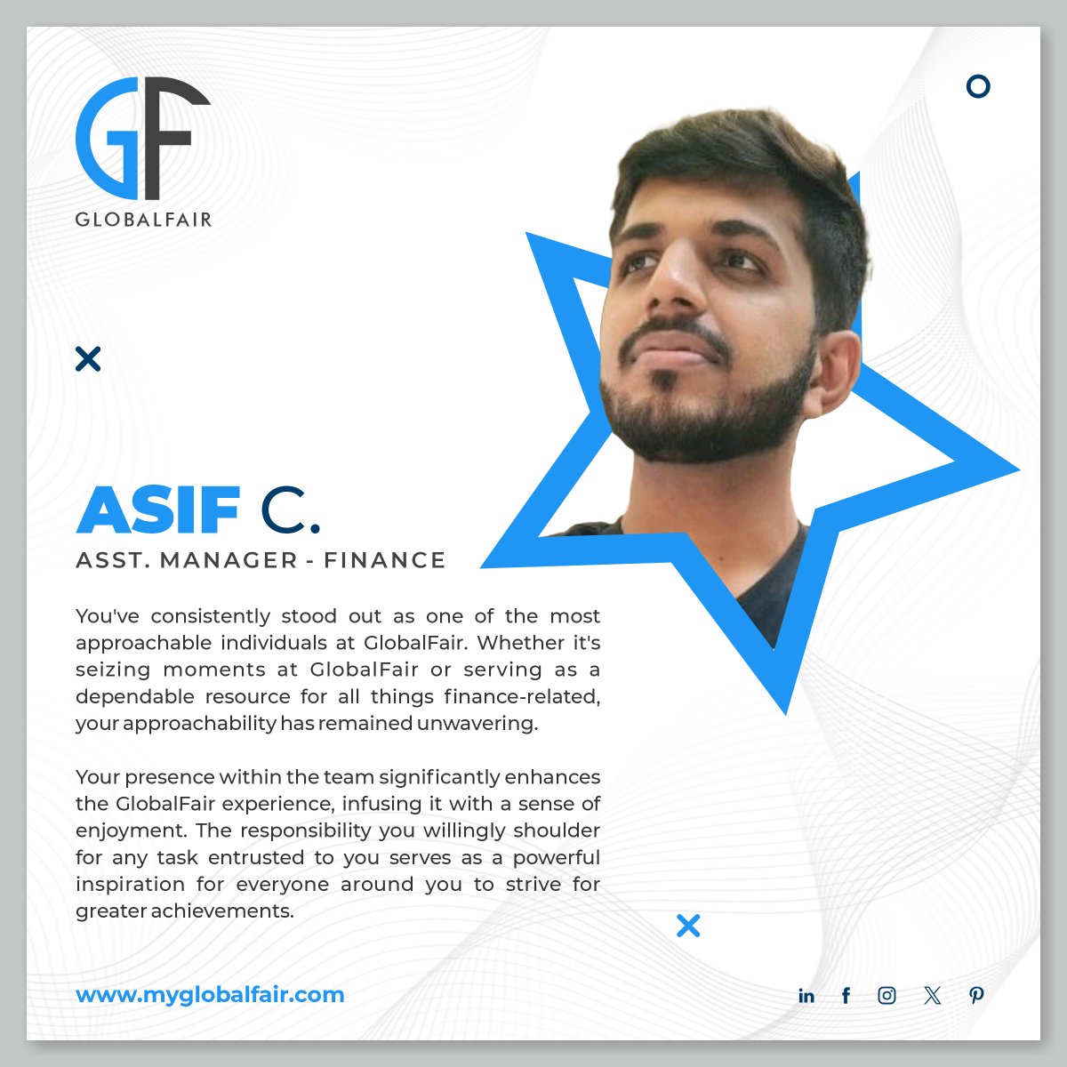 Employee Spotlight Alert! 🌟

Asif our shining example of approachability and dedication at GlobalFair! His unwavering presence and willingness to take on any task inspire us all to reach new heights. 🌟

#globalfair #usa #GlobalFairHeroes #EmployeeRecognition #AppreciationPost