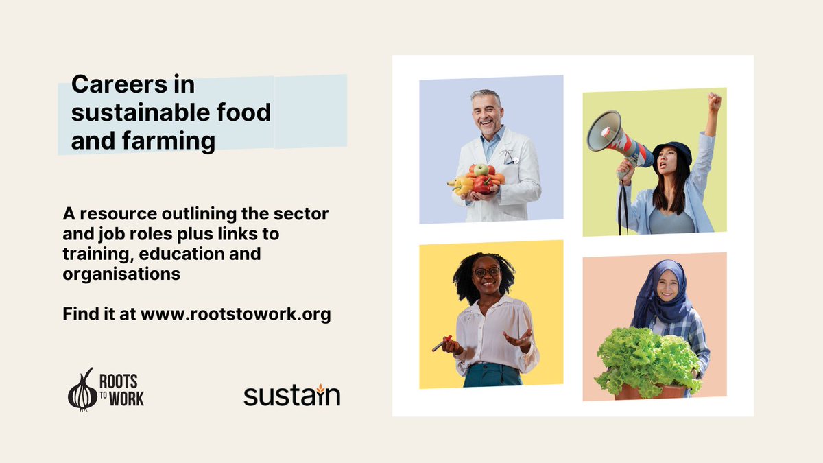 Looking for a job in the sustainable food and farming sector? Explore @UKSustain's new careers resource that outlines different jobs and how to get them @rootstowork rootstowork.org/resources/
