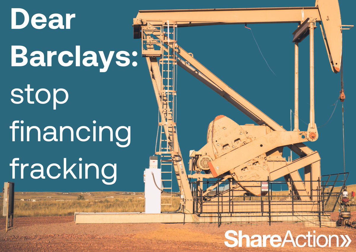 Today's the day we attend the @Barclays AGM. We'll be facing the banks’ board and senior executives to demand they clean up their act on fracking. 🔨💥 shareaction.org/news/barclays-…