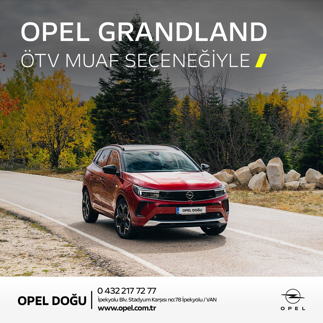#OpelGrandland ile özgürlüğün tadını çıkarın! Şimdi ÖTV muafiyetiyle sahip olun ve her kilometrede ayrıcalığı yaşayın. #OpelDoğu #OpelVan #Opel #Grandland #ÖTVMuafiyeti #YolArkadaşınız