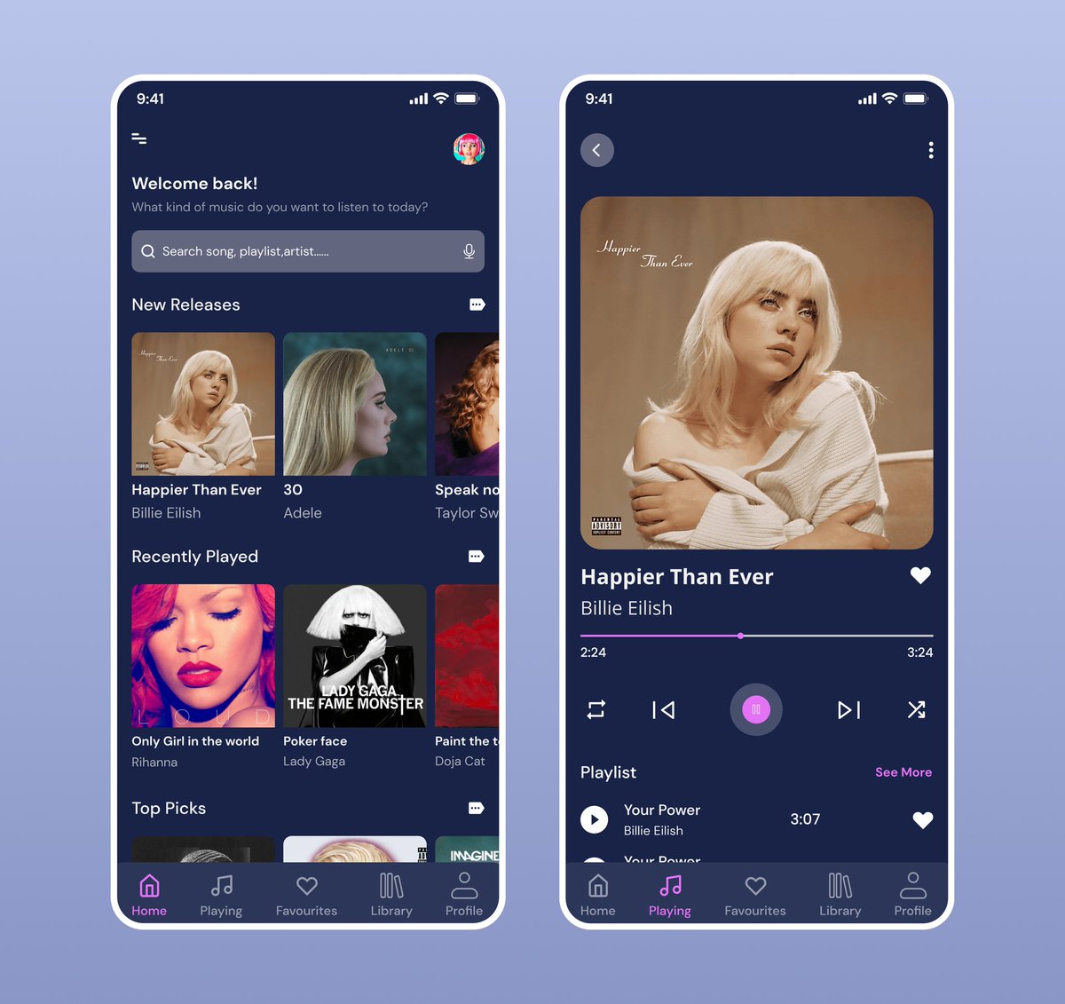 Never stop being a good person,  just change who receives your kindness.

Day 5  features this design concept for a music player  mobile app ⏬

Have a great day 💜💛

#uxfoundry #30daysdesignchallenge #uxdesign #uidesign #productdesign