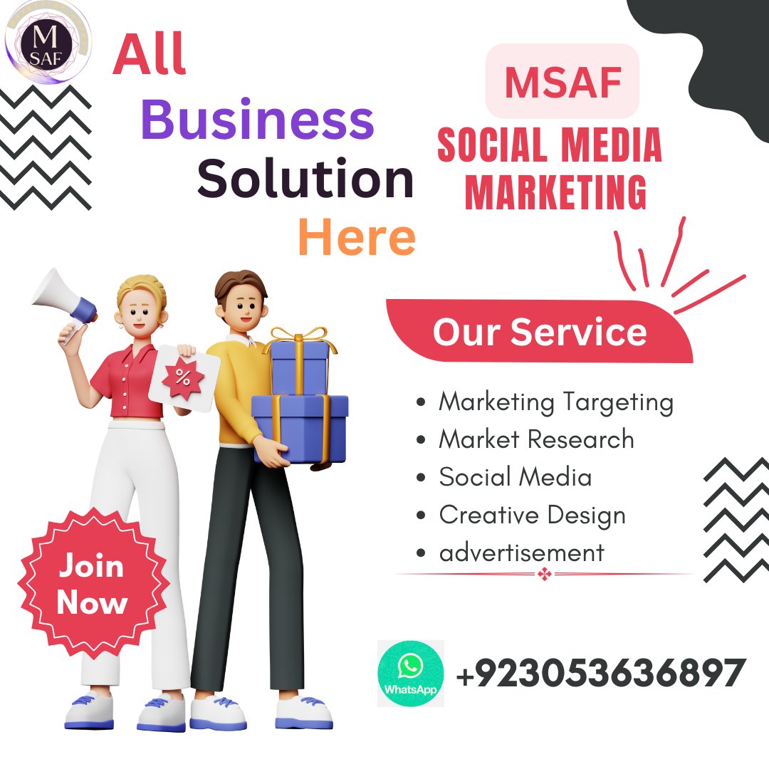 We provide all Digital Marketing and social media advertisement services.
Grow your online business MSAF Marketing Agency.
All Business Solutions Here.
#digitalmarketing
#socialmediamarketing
#advertisingagency
#promotion 
#digitalmarketingagency