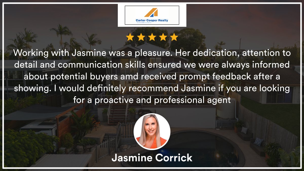 Another happy client! RateMyAgent review in River Heads.

rma.reviews/lus0r7hvydj5

4 bed | 3 bath | 4 car
...
#ratemyagent #realestate #jasminecorrick #prestigeproperty #herveybay #salesexpert #marketingexpert #propertyexpert #realestateagentreviews
#Carter_Cooper...