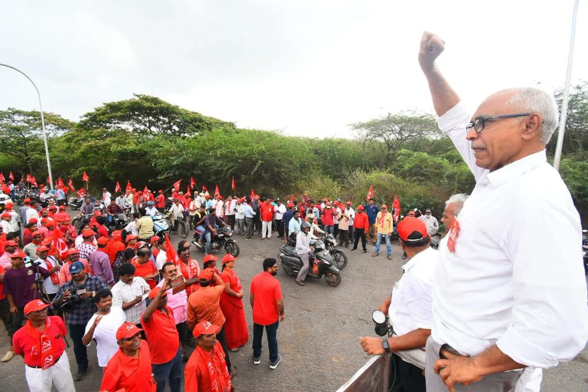 Vishakhapatnam, Andhra Pradesh: Comrade BV Raghavulu participated in a massive bike rally at Gajuwaka in Visakhapatnam district. The constituency includes an area of the Vizag Steel Plant. CPI(M) candidate, M Jaggunaidu, supported by the INDIA Bloc is the Party District…