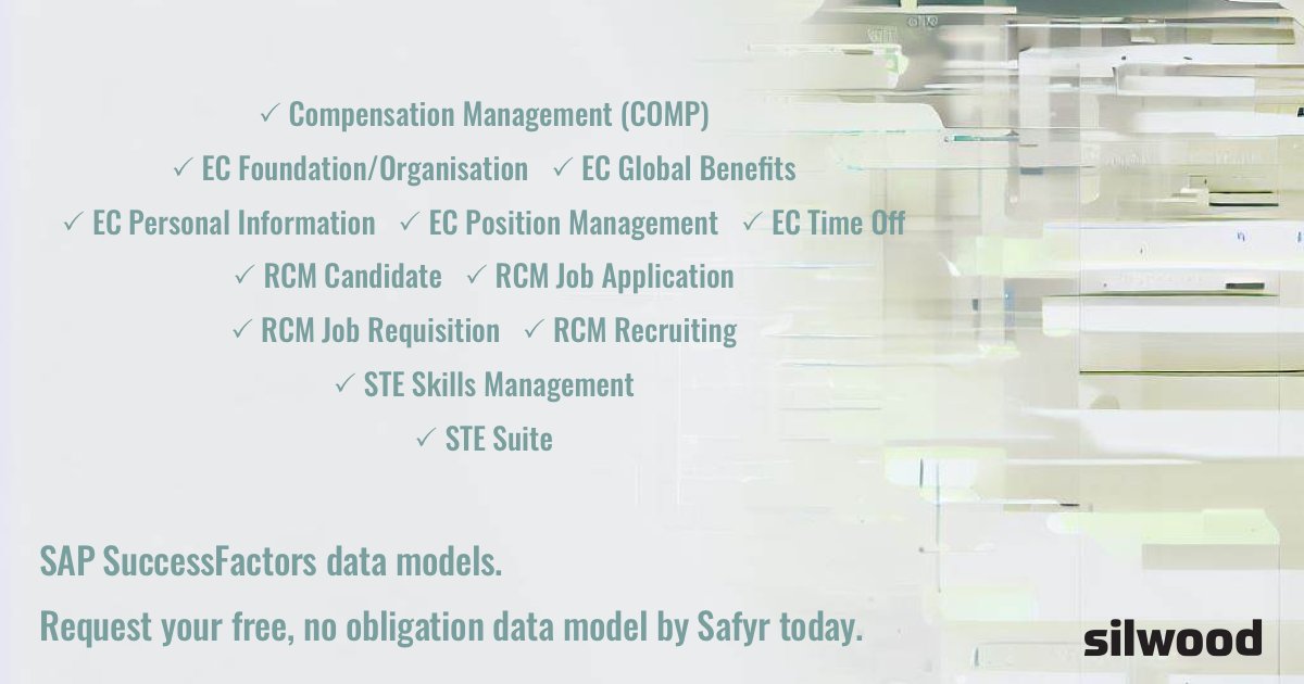SAP SuccessFactors data models. Request your free, no obligation data model by Safyr today. ow.ly/1XbI50Ryj6p #DataTable #DataModel #DataModeling