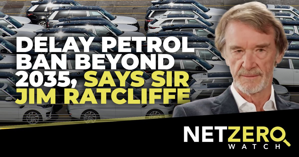 Sir Jim Ratcliffe has called for the relaxing of Net Zero laws and the ban on all petrol car sales to be delayed beyond 2035, as the British industrial tycoon warned that demand for electric vehicles has “dried up”. #CostOfNetZero 👉telegraph.co.uk/business/2024/…
