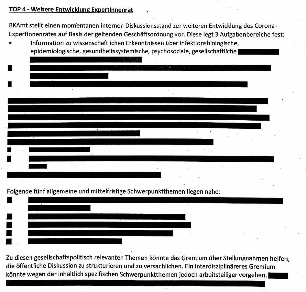 Die (Ent-)Schwärzungen der Protokolle des Corona-Expertenrats offenbaren eindrucksvoll die paranoide Kleinlichkeit deutscher Bürokratie.