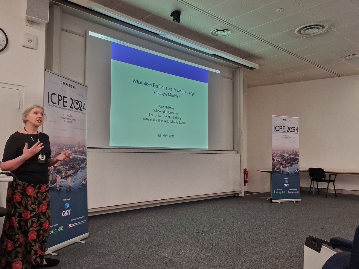 Happy to be hosting the 15th ACM/SPEC Internation Conference on Performance Engineering (ICPE 2024) @ICPEconf at Imperial @imperialcollege where Prof Jane Hillston is giving a keynote talk 'What does Performance Mean for Large Language Models?' icpe2024.spec.org #icpe2024