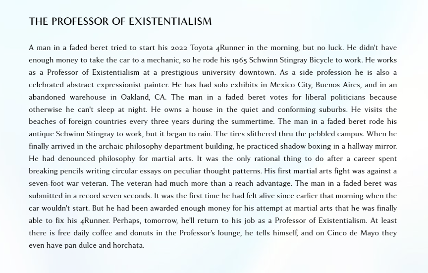 Here's my prose poem 'The Professor of Existentialism' published in Only Poems & featured in my latest manuscript. More here: onlypoems.net/jdiaz/poems