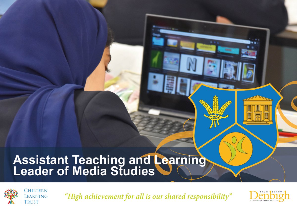We are seeking to appoint an Assistant Teaching and Learning Leader of Media Studies to join us In September 2024. Please apply via My New Term. Closing date: 9:00am, Thursday 16th May 2024. denbighhigh.luton.sch.uk/.../Current-Va… mynewterm.com/jobs/136319/ED…