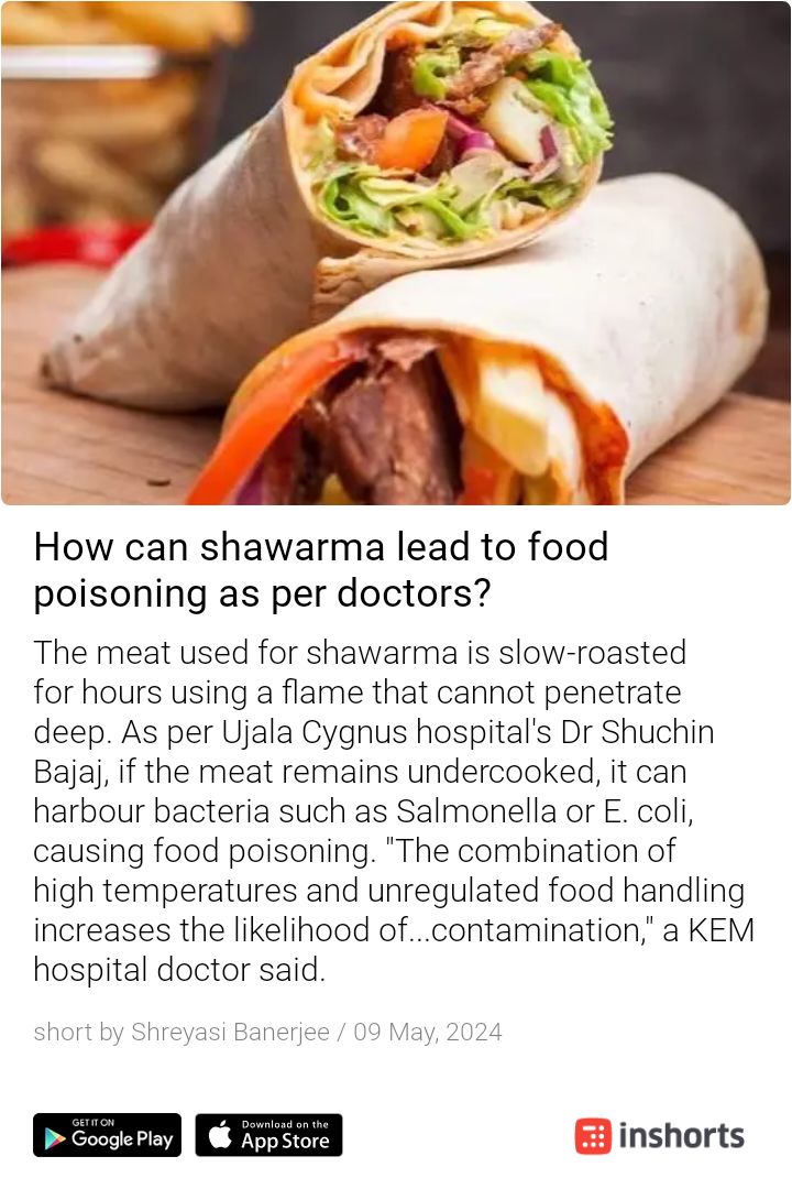 IMPORTANT INFO.📣.Eating  #Shawarma frequently can be harmful.
#Foodinfo #HealthyEating
 #healthplanet #Foodies #x 

shrts.in/sTbdE