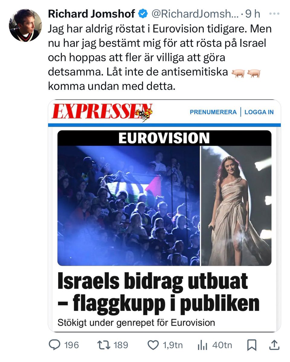 Men kom ihåg att Eurovision är opolitiskt!