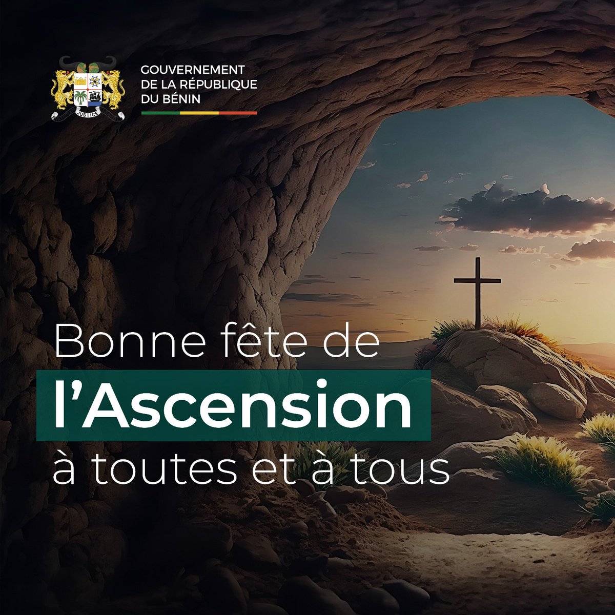 #Gouvbenin | #Wasexo | #AscensionDay | Le Gouvernement du Bénin souhaite une bonne célébration de l'#Ascension à toute la communauté chrétienne du Bénin.