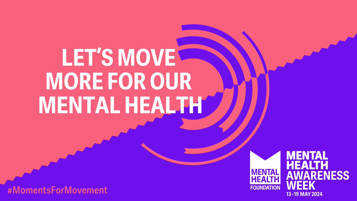 We’re proud to support @mentalhealth this #MentalHealthAwarenessWeek – 13 to 19 May. Join in and help to create a world with good mental health for all. Find out more and get involved: mentalhealth.org.uk/our-work/publi… #MomentsForMovement