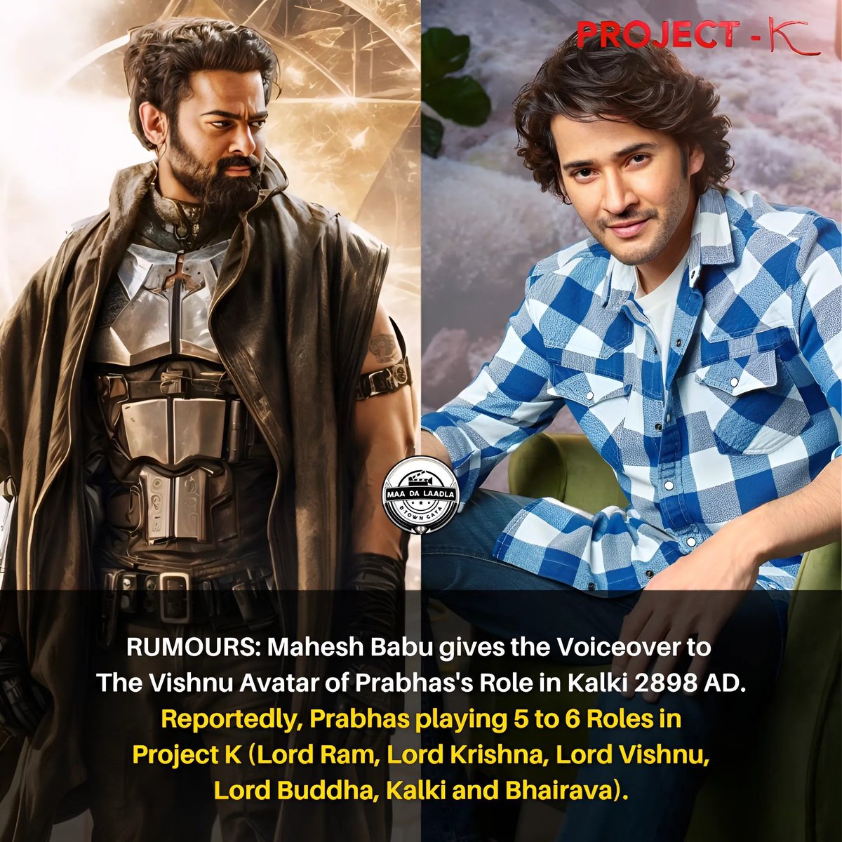 RUMOURS: #MaheshBabu gives the Voiceover to the #VishnuAvatar of #Prabhas's role in #Kalki2898AD. 🔥🔥🔥