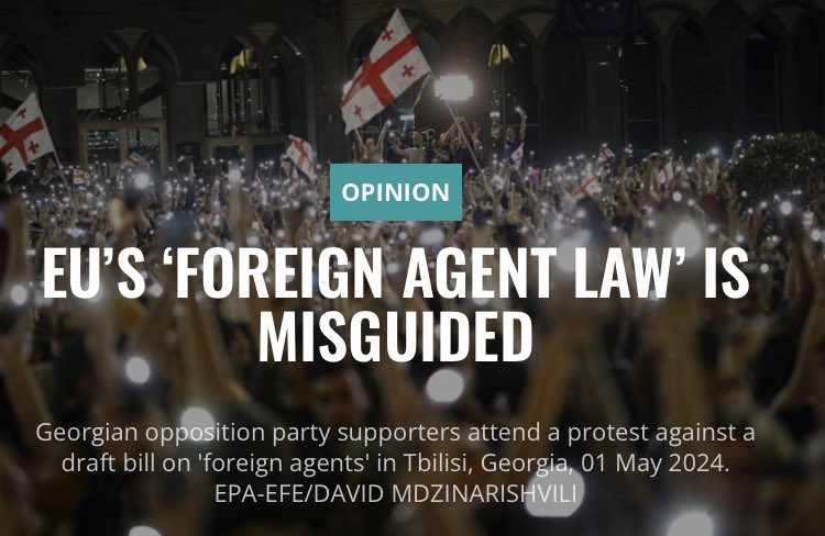 While thousands of protesters in #Georgia brave police tear gas & water cannons to block a Russia-style “foreign agent” law, the #EU is considering its own misguided policy that would restrict the work of civil society. @ptrvctr writes for @rept_democracy: balkaninsight.com/2024/05/08/eus…