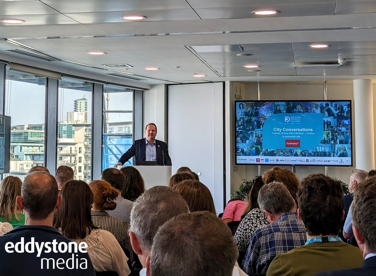 Attending City Conversations today organised by <a href="/Chamber_Devon/">Devon Chamber of Commerce</a> a highlight networking event for the city with good conversations and nice coffee, always a winner in the early morning! ☕

Great range of speakers today and stunning views of Sutton Harbour from the Foot Anstey.