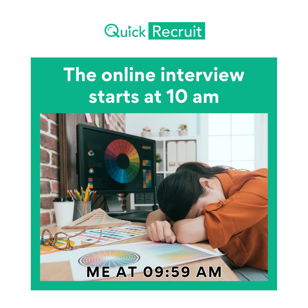 Counting down to the online interview at 10 am like... Feeling Drowsy!  

#meme #onlineinterview #viralmemes #newmeme #tech #virtualinterviews #interviewasaservice #quickrecruit
