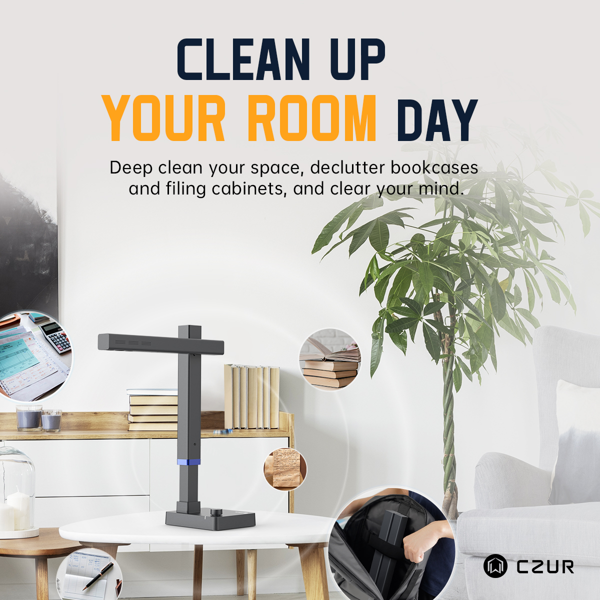 🏡Clean Up Your Room Day! 🏠

#Declutter and refresh your room! Use a #scanner to help tidy up your #bookshelves and file cabinets.

#CleanUpYourRoomDay #CZUR #organize #declutteryourhome #DeclutterYourSpace