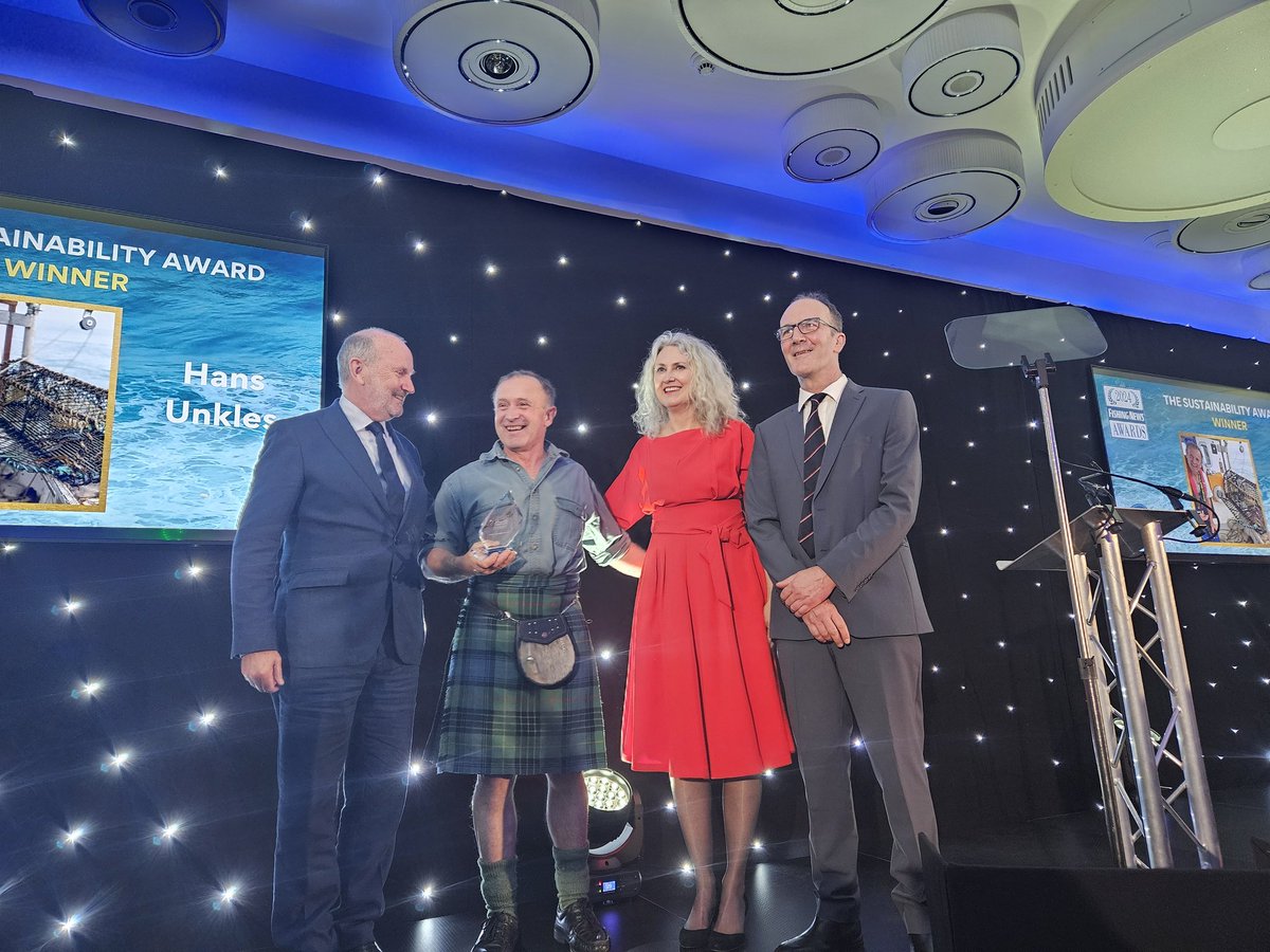 Well done to Hans Unkles on his Sustainability Award at last night's Fishing News. If you haven't seen the film "It'll Never Work" about his project journey, we recommend it!