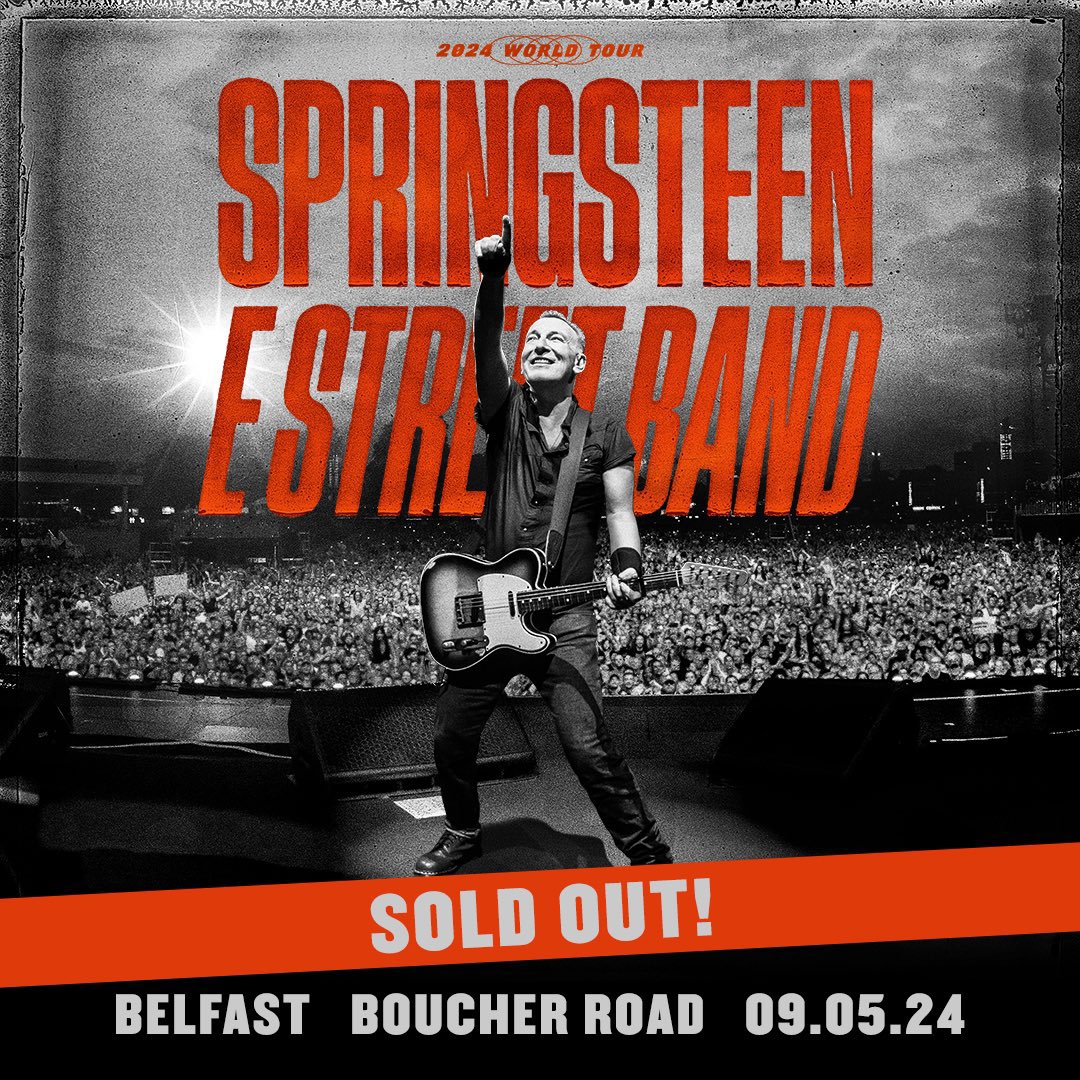 🔥 𝗧𝗢𝗡𝗜𝗚𝗛𝗧 🔥 The wait is over Belfast, @springsteen & The E Street Band are ready to Rock and Roll! Ensure you check your tickets before traveling & where possible use public transport 🚊 🚌 Gates open 5:00pm | Show starts 7:00pm 🎸🎉 #Springsteen
