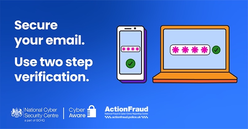 🚨 Email and social media account hacking is the most commonly reported cyber-dependent crime in the UK. 🔐Are you using strong passwords and 2-step verification (2SV) to protect your accounts? 🔗ncsc.gov.uk/cyberaware/home #TurnOn2SV