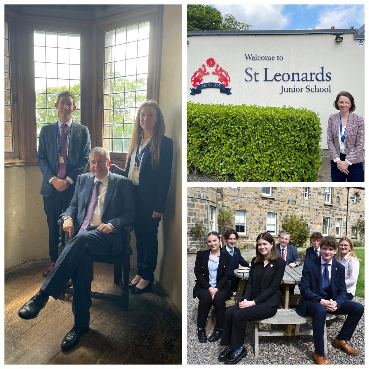Claire Robertson, Junior Head, gave Dr Hyde a tour before joining colleagues and some exceptional students for lunch in the sunshine. Thanks to Simon Brian @StLeonards_Head for the invitation and the generous hospitality.