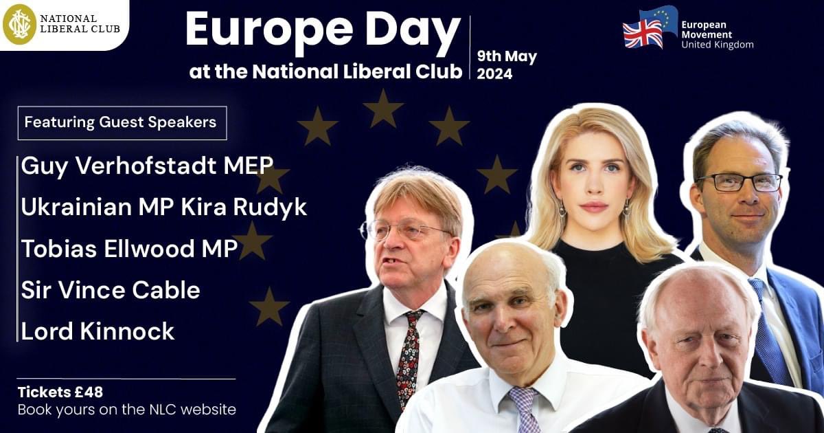 🇪🇺HAPPY EUROPE DAY EVERYONE!!🇪🇺 On this Europe Day, European Movement UK is 75 years old - we’ll be celebrating Europe Day jointly with the National Liberal Club. Guy Verhofstadt is coming over for the day and Kira Rudik has a video address to strengthen our Ukrainian links.…