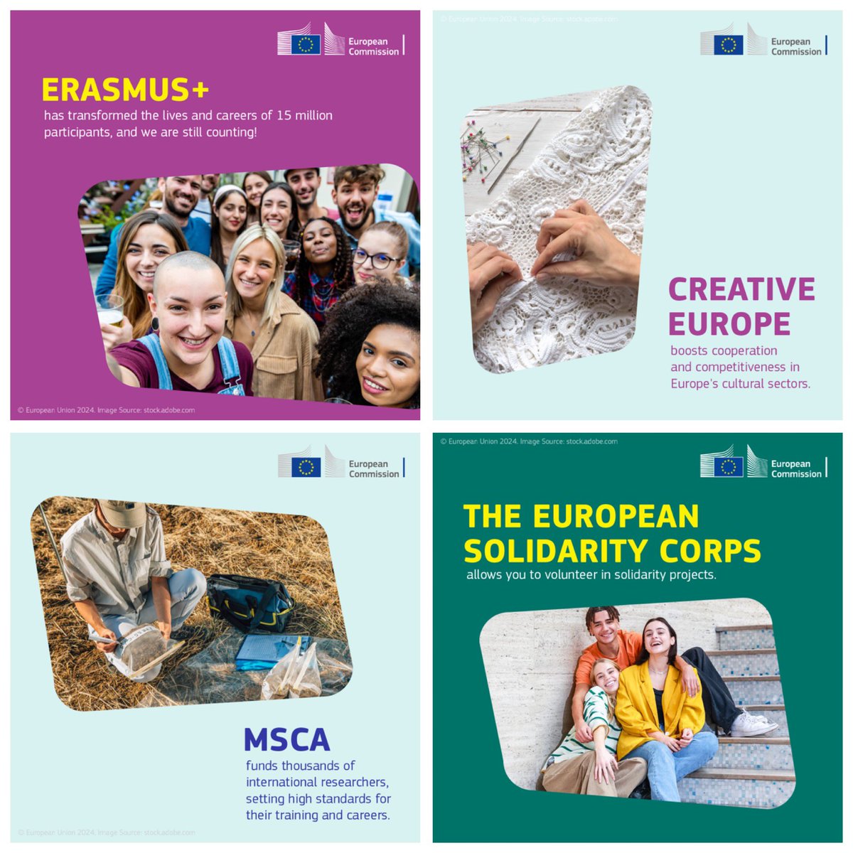 The EU’s founding fathers dared to dream of a peaceful & prosperous Europe. 🇪🇺@EUErasmusPlus exchanges 🇪🇺@europe_creative culture support 🇪🇺@MSCActions 🇪🇺#EuropeanSolidarityCorps projects keep helping make their dreams come true. Dare to dream. Happy #EuropeDay!