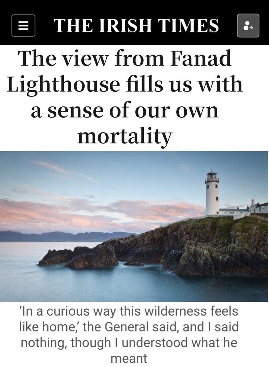 A lovely piece by Michael Harding about his recent stay at Fanad Lighthouse Read full article here ⬇️ irishtimes.com/life-style/peo…